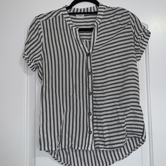 White and dark blue stripped shirt/blouse - Picture 2 of 5